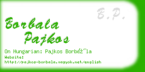 borbala pajkos business card